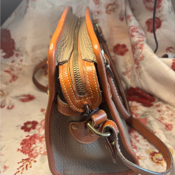 Dooney & Bourke Brown and Tan Leather Satchel - Picture 4 of 8